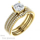 Cushion Cut Forever One Moissanite Engagement Ring #GTJ1004-cushion-fo-y 6 Cushion Cut Forever One Moissanite Engagement Ring #GTJ1004-cushion-fo-y