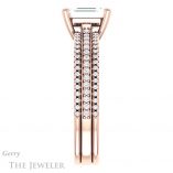 Emerald Cut Forever One Moissanite Engagement Ring #GTJ1004-emerald-fb-r 3 Emerald Cut Forever Brilliant Moissanite Engagement Ring #GTJ1004-emerald-fb-r
