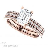 Emerald Cut Forever One Moissanite Engagement Ring #GTJ1004-emerald-fb-r 5 Emerald Cut Forever Brilliant Moissanite Engagement Ring #GTJ1004-emerald-fb-r
