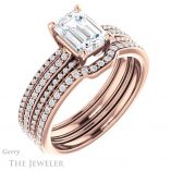 Emerald Cut Forever One Moissanite Engagement Ring #GTJ1004-emerald-fb-r 6 Emerald Cut Forever Brilliant Moissanite Engagement Ring #GTJ1004-emerald-fb-r