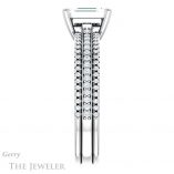 Emerald Cut Forever One Moissanite Engagement Ring #GTJ1004-emerald-fb-w 3 Emerald Cut Forever Brilliant Moissanite Engagement Ring #GTJ1004-emerald-fb-w