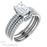 Emerald Cut Forever One Moissanite Engagement Ring #GTJ1004-emerald-fb-w 6 Emerald Cut Forever Brilliant Moissanite Engagement Ring #GTJ1004-emerald-fb-w
