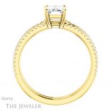 Emerald Cut Forever One Moissanite Engagement Ring #GTJ1004-emerald-fb-y 2 Emerald Cut Forever Brilliant Moissanite Engagement Ring #GTJ1004-emerald-fb-y