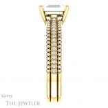 Emerald Cut Forever One Moissanite Engagement Ring #GTJ1004-emerald-fb-y 3 Emerald Cut Forever Brilliant Moissanite Engagement Ring #GTJ1004-emerald-fb-y