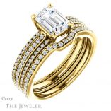 Emerald Cut Forever One Moissanite Engagement Ring #GTJ1004-emerald-fb-y 6 Emerald Cut Forever Brilliant Moissanite Engagement Ring #GTJ1004-emerald-fb-y