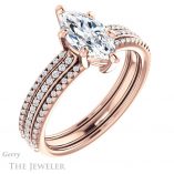 Marquise Cut Forever One Moissanite Engagement Ring #GTJ1004-marquise-fb-r 4 Marquise Cut Forever Brilliant Moissanite Engagement Ring #GTJ1004-marquise-fb-r