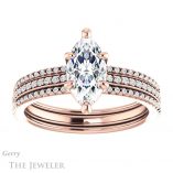 Marquise Cut Forever One Moissanite Engagement Ring #GTJ1004-marquise-fb-r 1 Marquise Cut Forever Brilliant Moissanite Engagement Ring #GTJ1004-marquise-fb-r