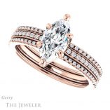 Marquise Cut Forever One Moissanite Engagement Ring #GTJ1004-marquise-fb-r 5 Marquise Cut Forever Brilliant Moissanite Engagement Ring #GTJ1004-marquise-fb-r