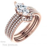 Marquise Cut Forever One Moissanite Engagement Ring #GTJ1004-marquise-fb-r 6 Marquise Cut Forever Brilliant Moissanite Engagement Ring #GTJ1004-marquise-fb-r