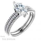 Marquise Cut Forever One Moissanite Engagement Ring #GTJ1004-marquise-fb-w 4 Marquise Cut Forever Brilliant Moissanite Engagement Ring #GTJ1004-marquise-fb-w