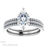 Marquise Cut Forever One Moissanite Engagement Ring #GTJ1004-marquise-fb-w 1 Marquise Cut Forever Brilliant Moissanite Engagement Ring #GTJ1004-marquise-fb-w