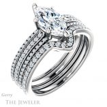 Marquise Cut Forever One Moissanite Engagement Ring #GTJ1004-marquise-fb-w 6 Marquise Cut Forever Brilliant Moissanite Engagement Ring #GTJ1004-marquise-fb-w