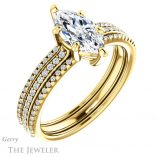Marquise Cut Forever One Moissanite Engagement Ring #GTJ1004-marquise-fb-y 4 Marquise Cut Forever Brilliant Moissanite Engagement Ring #GTJ1004-marquise-fb-y