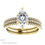 Marquise Cut Forever One Moissanite Engagement Ring #GTJ1004-marquise-fb-y 1 Marquise Cut Forever Brilliant Moissanite Engagement Ring #GTJ1004-marquise-fb-y