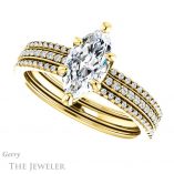 Marquise Cut Forever One Moissanite Engagement Ring #GTJ1004-marquise-fb-y 5 Marquise Cut Forever Brilliant Moissanite Engagement Ring #GTJ1004-marquise-fb-y