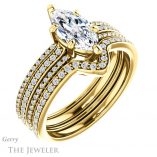 Marquise Cut Forever One Moissanite Engagement Ring #GTJ1004-marquise-fb-y 6 Marquise Cut Forever Brilliant Moissanite Engagement Ring #GTJ1004-marquise-fb-y