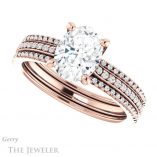 Oval Shaped Forever One Moissanite Engagement Ring #GTJ1004-oval-fo-r