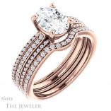 Oval Shaped Forever One Moissanite Engagement Ring #GTJ1004-oval-fo-r