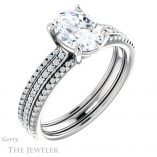 Oval Shaped Forever One Moissanite Engagement Ring #GTJ1004-oval-fo-w 4 Oval Shaped Forever One Moissanite Engagement Ring #GTJ1004-oval-fo-w