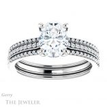 Oval Shaped Forever One Moissanite Engagement Ring #GTJ1004-oval-fo-w 1 Oval Shaped Forever One Moissanite Engagement Ring #GTJ1004-oval-fo-w