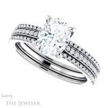 Oval Shaped Forever One Moissanite Engagement Ring #GTJ1004-oval-fo-w 5 Oval Shaped Forever One Moissanite Engagement Ring #GTJ1004-oval-fo-w