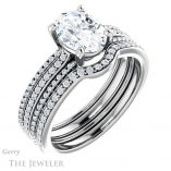 Oval Shaped Forever One Moissanite Engagement Ring #GTJ1004-oval-fo-w 6 Oval Shaped Forever One Moissanite Engagement Ring #GTJ1004-oval-fo-w