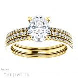 Oval Shaped Forever One Moissanite Engagement Ring #GTJ1004-oval-fo-y