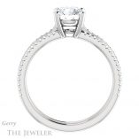 Round Cut Forever One Moissanite Engagement Ring #GTJ1004-round-fo-w