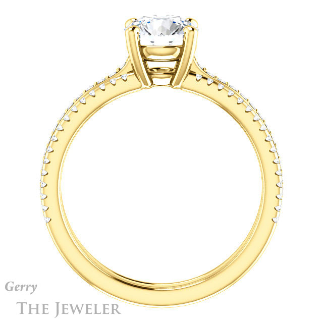 Round Cut Forever One Moissanite Engagement Ring #GTJ1004-round-fo-y 2 Round Cut Forever One Moissanite Engagement Ring #GTJ1004-round-fo-y