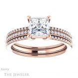 Princess Cut Forever One Moissanite Engagement Ring #GTJ1004-square-fo-r