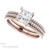 Princess Cut Forever One Moissanite Engagement Ring #GTJ1004-square-fo-r