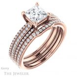 Princess Cut Forever One Moissanite Engagement Ring #GTJ1004-square-fo-r