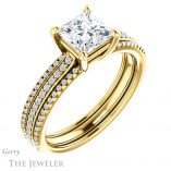 Princess Cut Forever One Moissanite Engagement Ring #GTJ1004-square-fo-y