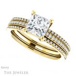 Princess Cut Forever One Moissanite Engagement Ring #GTJ1004-square-fo-y