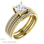 Princess Cut Forever One Moissanite Engagement Ring #GTJ1004-square-fo-y