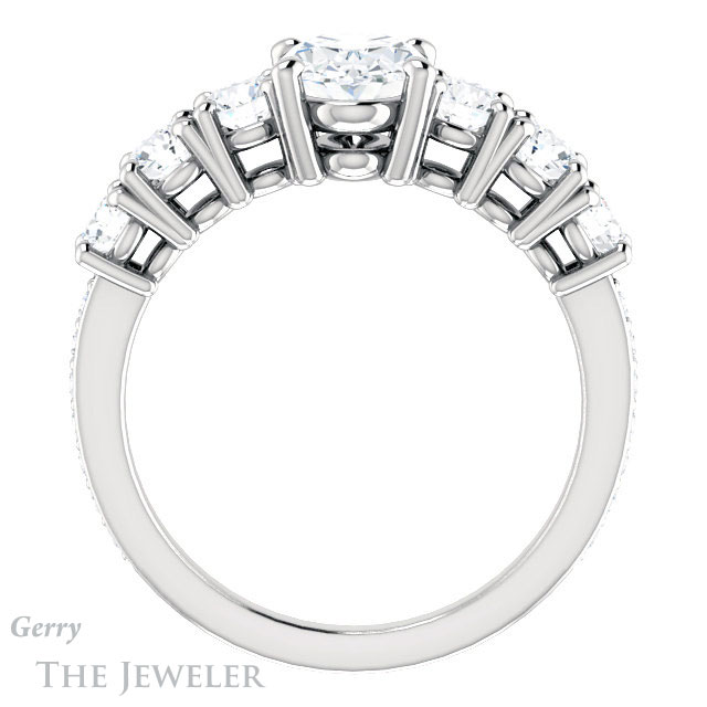 Oval Shaped Forever One Moissanite Engagement Ring #GTJ1005-oval-fo-w | Gerry The Jeweler Oval Shaped Forever One Moissanite Engagement Ring #GTJ1005-oval-fo-w