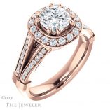 Cushion Cut Forever One Moissanite Engagement Ring #GTJ1006-cushion-fo-r