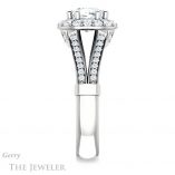 Cushion Cut Forever One Moissanite Engagement Ring #GTJ1006-cushion-fo-w 3 Cushion Cut Forever One Moissanite Engagement Ring #GTJ1006-cushion-fo-w