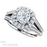 Cushion Cut Forever One Moissanite Engagement Ring #GTJ1006-cushion-fo-w 5 Cushion Cut Forever One Moissanite Engagement Ring #GTJ1006-cushion-fo-w