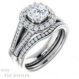 Cushion Cut Forever One Moissanite Engagement Ring #GTJ1006-cushion-fo-w 6 Cushion Cut Forever One Moissanite Engagement Ring #GTJ1006-cushion-fo-w