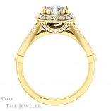 Cushion Cut Forever One Moissanite Engagement Ring #GTJ1006-cushion-fo-y