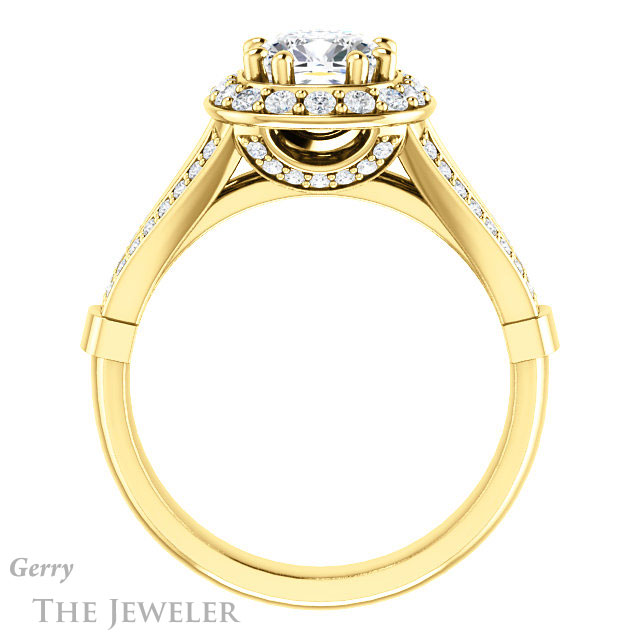 Cushion Cut Forever One Moissanite Engagement Ring #GTJ1006-cushion-fo-y