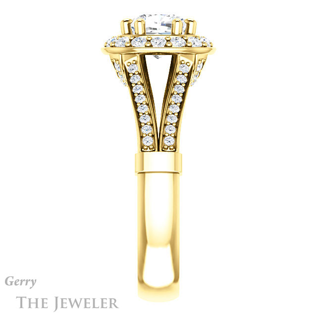 Cushion Cut Forever One Moissanite Engagement Ring #GTJ1006-cushion-fo-y