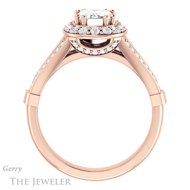Emerald Cut Forever Brilliant Moissanite Engagement Ring #GTJ1006-emerald-fb-r