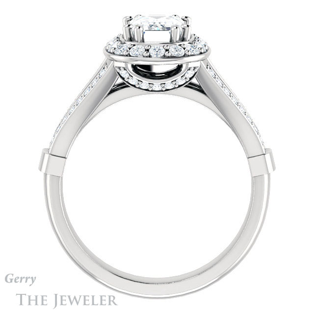 Emerald Cut Forever Brilliant Moissanite Engagement Ring #GTJ1006-emerald-fb-w