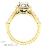 Emerald Cut Forever One Moissanite Engagement Ring #GTJ1006-emerald-fb-y 2 Emerald Cut Forever Brilliant Moissanite Engagement Ring #GTJ1006-emerald-fb-y