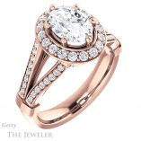 Oval Shaped Forever One Moissanite Engagement Ring #GTJ1006-oval-fo-r