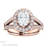 Oval Shaped Forever One Moissanite Engagement Ring #GTJ1006-oval-fo-r