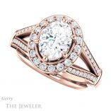 Oval Shaped Forever One Moissanite Engagement Ring #GTJ1006-oval-fo-r