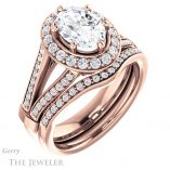 Oval Shaped Forever One Moissanite Engagement Ring #GTJ1006-oval-fo-r